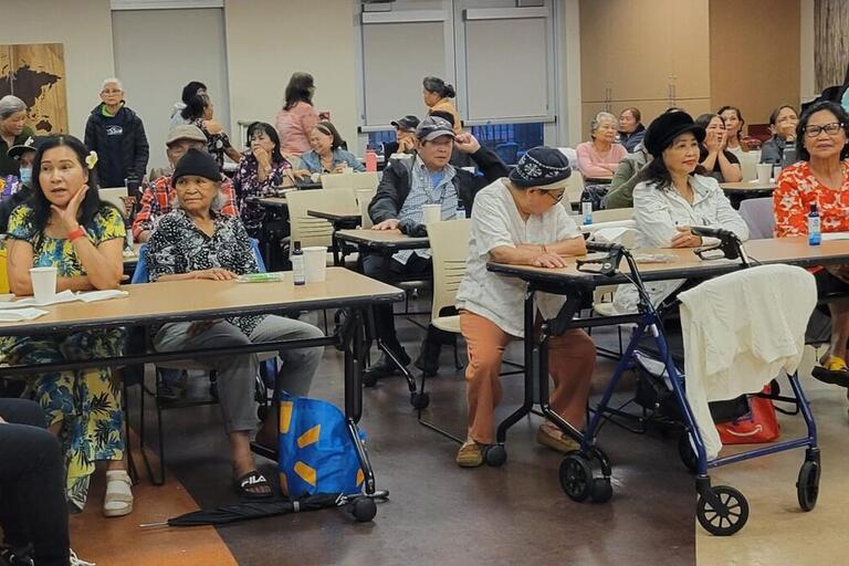 An elder's forum in Washington state that was one of many community listening and sharing sessions Berkeley researchers conducted.