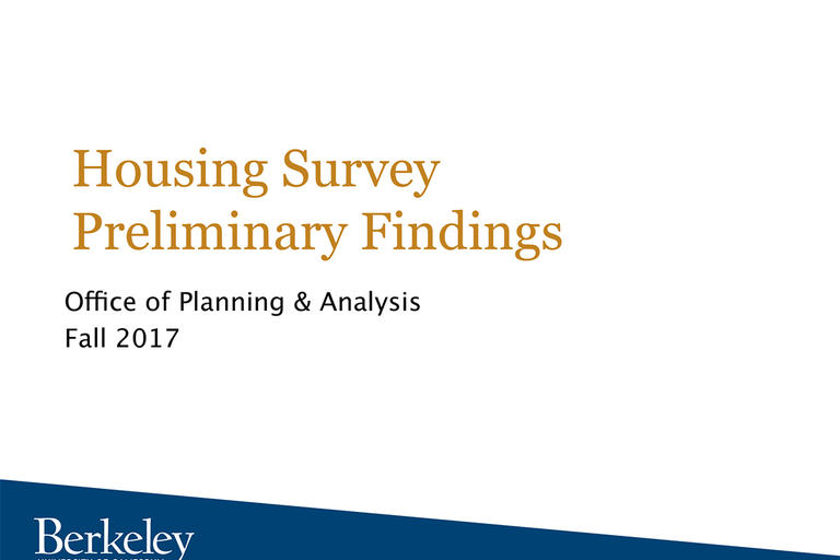 UC Berkeley Housing Survey Preliminary Finding, Fall 2017