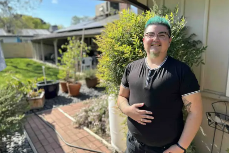Eli Torres at one of his best friend's homes in Fresno, California