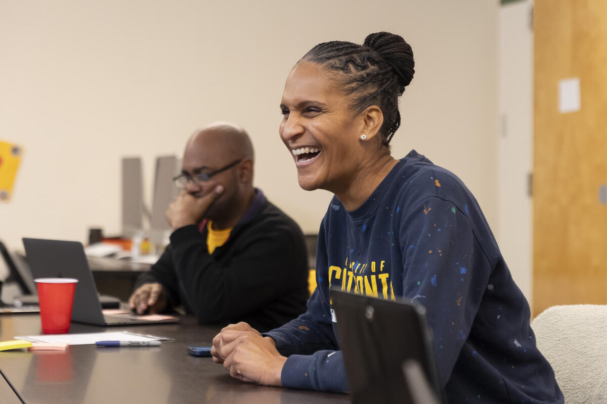left to right: Dr. Tony Gass, Takiyah Jackson