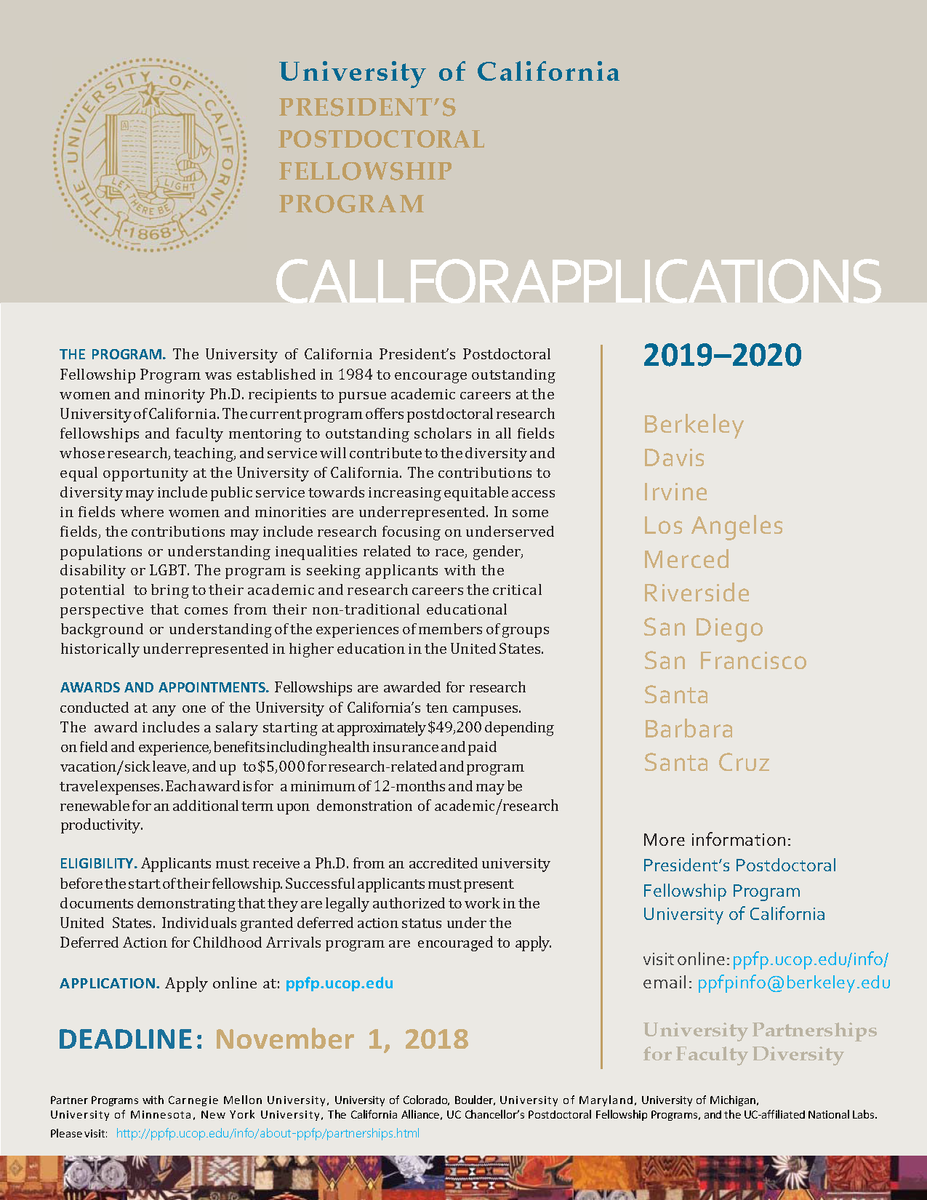 Call for Applications 2019-20
