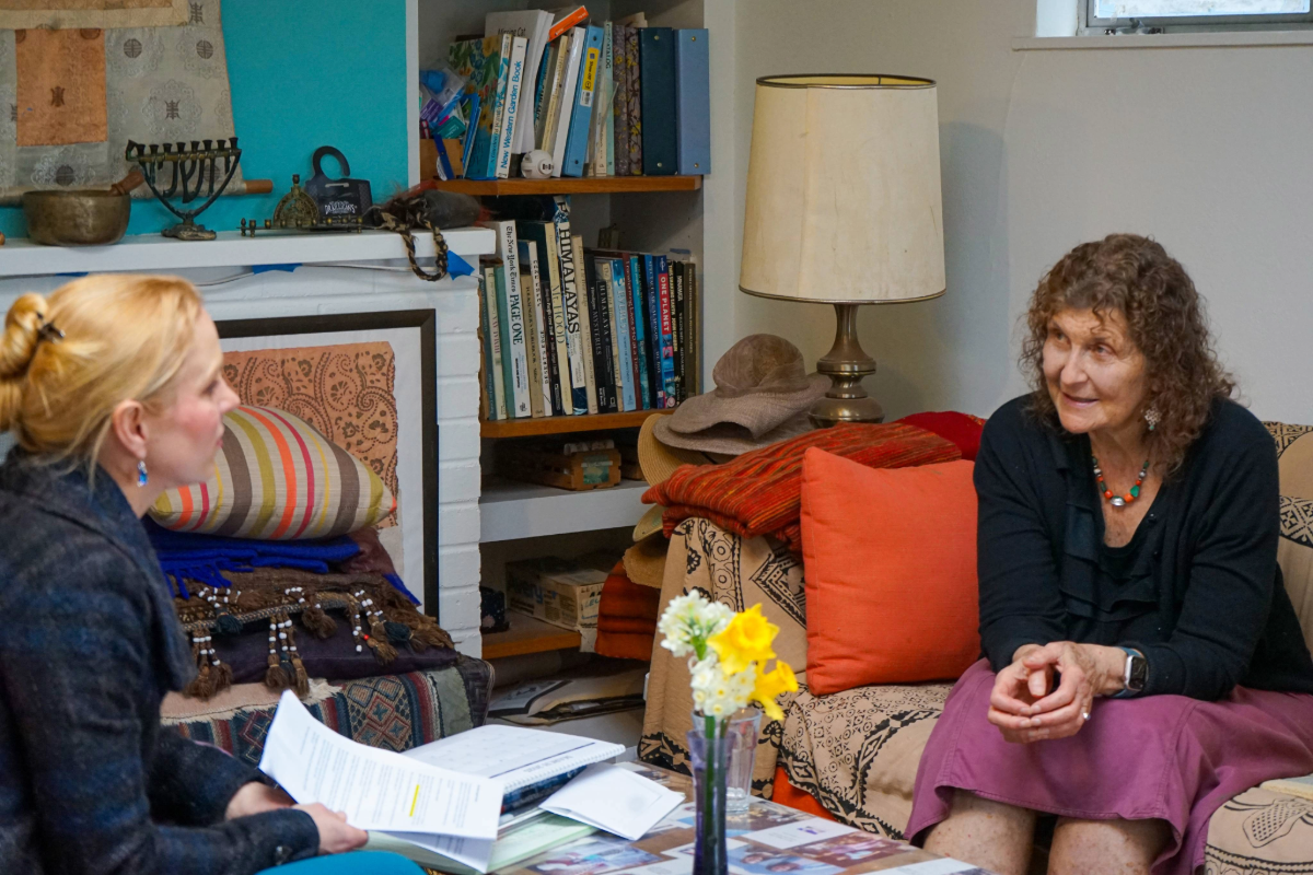 Julia Schaletzky interviewing Arlene Blum