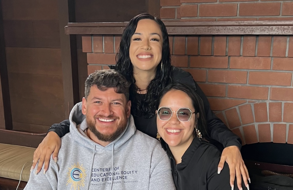 A group photo of the CE3 Administrative Team. From Left to Right: Alfredo Figueroa (BusOps Coordinator), Diana Barajas (BusOps Manager), and Monica Ward.