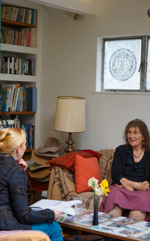 Julia Schaletzky interviewing Arelen Blum