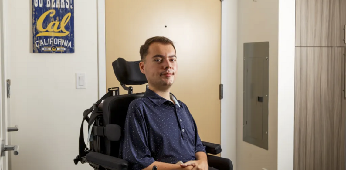Ryan Manriquez in his apartment building at UC Berkeley on Jan. 10, 2024. Manriquez spoke about his experience with emergency ex