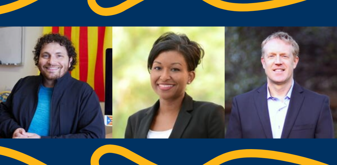 Justin Davidson headshot on the left, David Harding headshot on the right, and Cesunica Ivey headshot in the middle