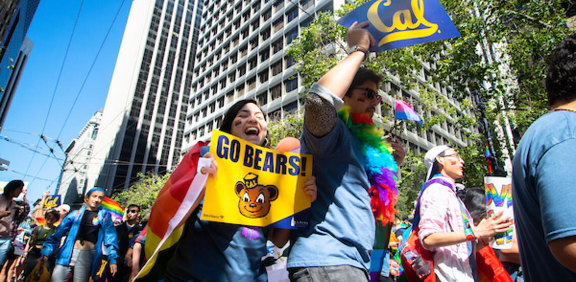 go bear pride at the pride parade