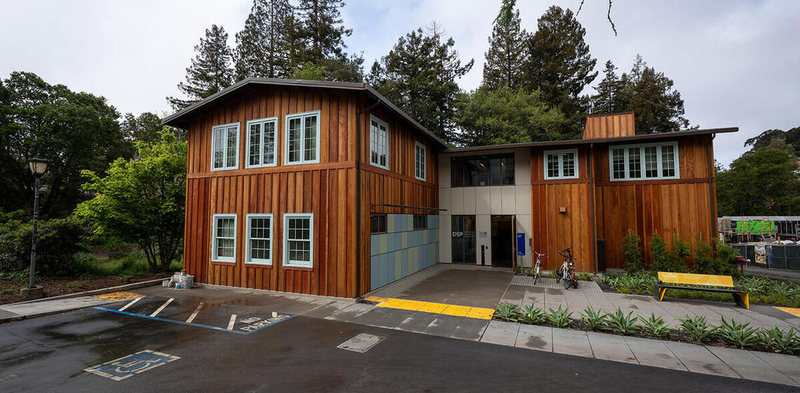 The original two-story wood frame building was designed by campus architect John Galen Howard and built in 1920. It was rehabili