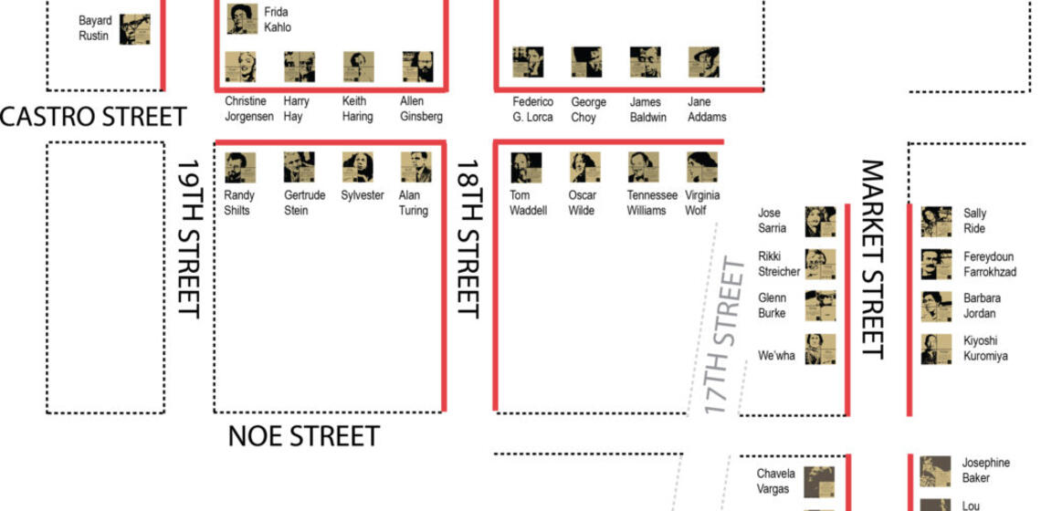 map of the rainbow honor walk