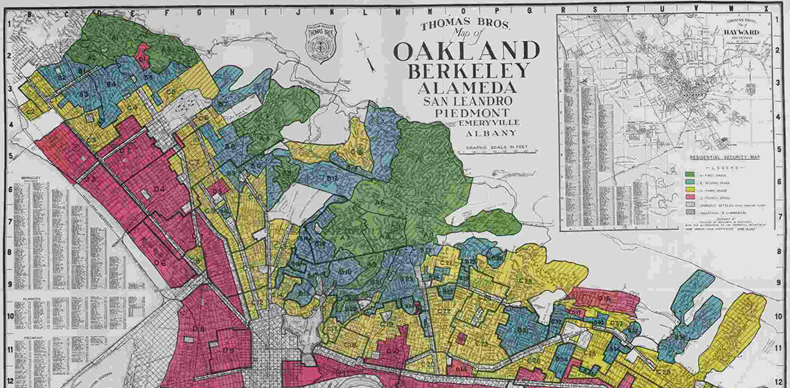 redlining map of oakland and berkeley and other east bay cities