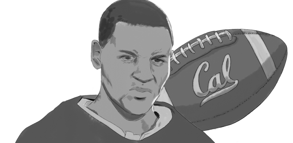 Drawn Walter Jordan headhshot with Cal football