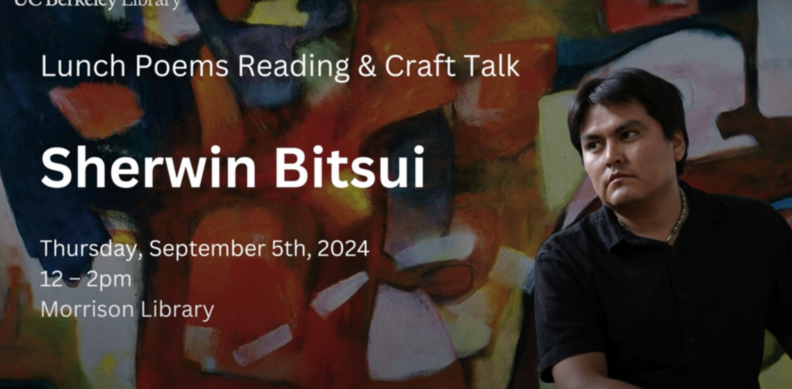 Diné poet Sherwin Bitsui Lunch Poem Reading flyer