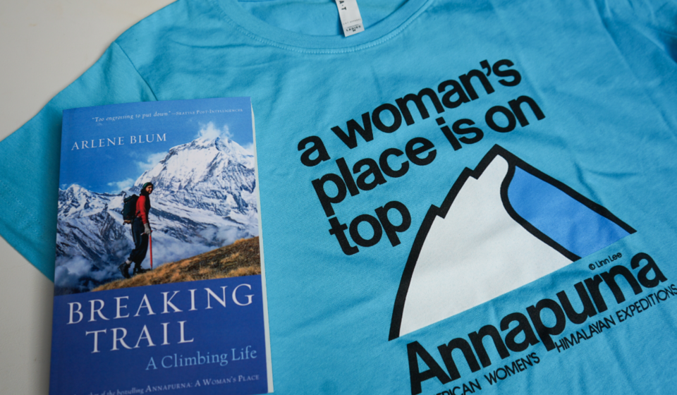 Arlene Blum's book and t-shirt