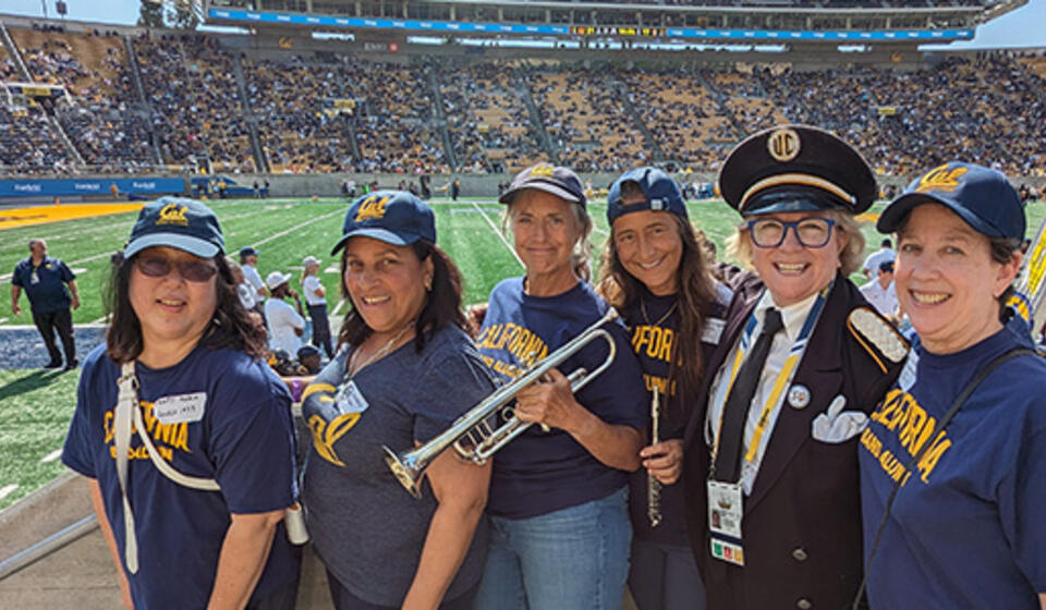 Past and present women leaders of the Cal Band