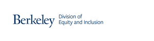 Logo with text Berkeley Division of Equity and Inclusion (Berkeley blue on white background)